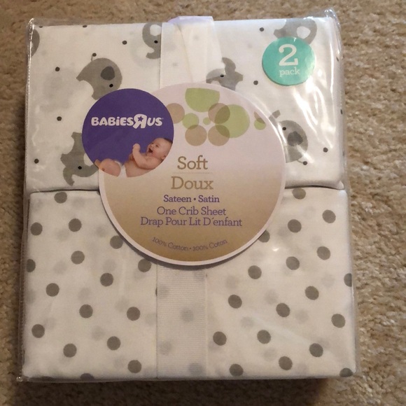 Babiesrus Bedding Nwt Elephant And Polka Dot Crib Sheet Poshmark